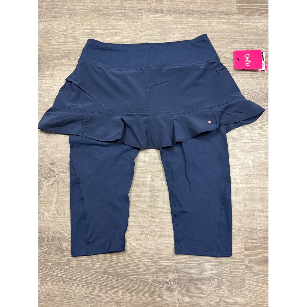 Ryka Endurance Skirted Capri Leggings True Blue F3 Medium NWT